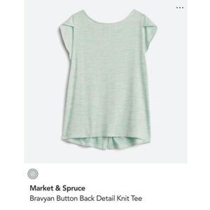 Market & Spruce Bravyan Button Back Detail Knit Tee Medium Petite